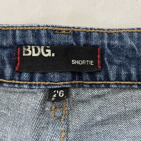 BDG Shortie Denim Jean Shorts Cuffed‎ 5 Pocket Blue Womens Size 26 - Picture 6 of 7